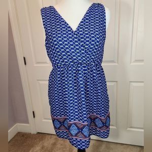 One clothing blue patterned mini dress
